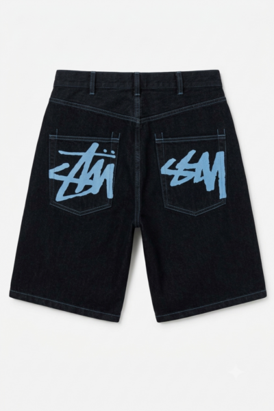 Stussy Black Denim Shorts